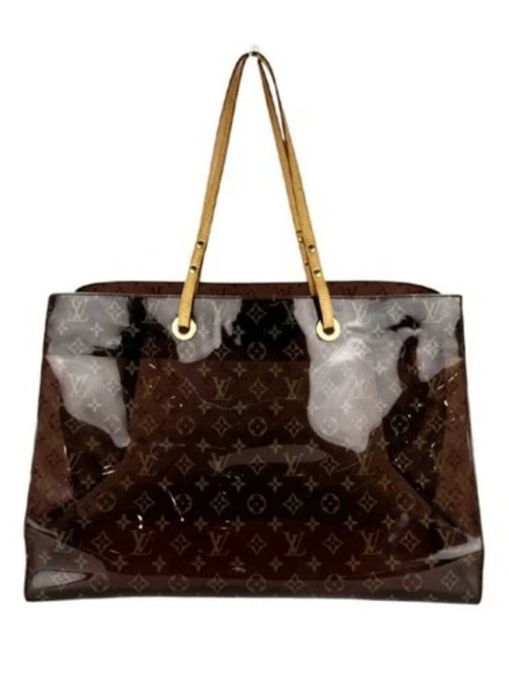 Auth LOUIS VUITTON Monogram Cabas Cruise Handbag Brown PVC/Leather M50500 z10407